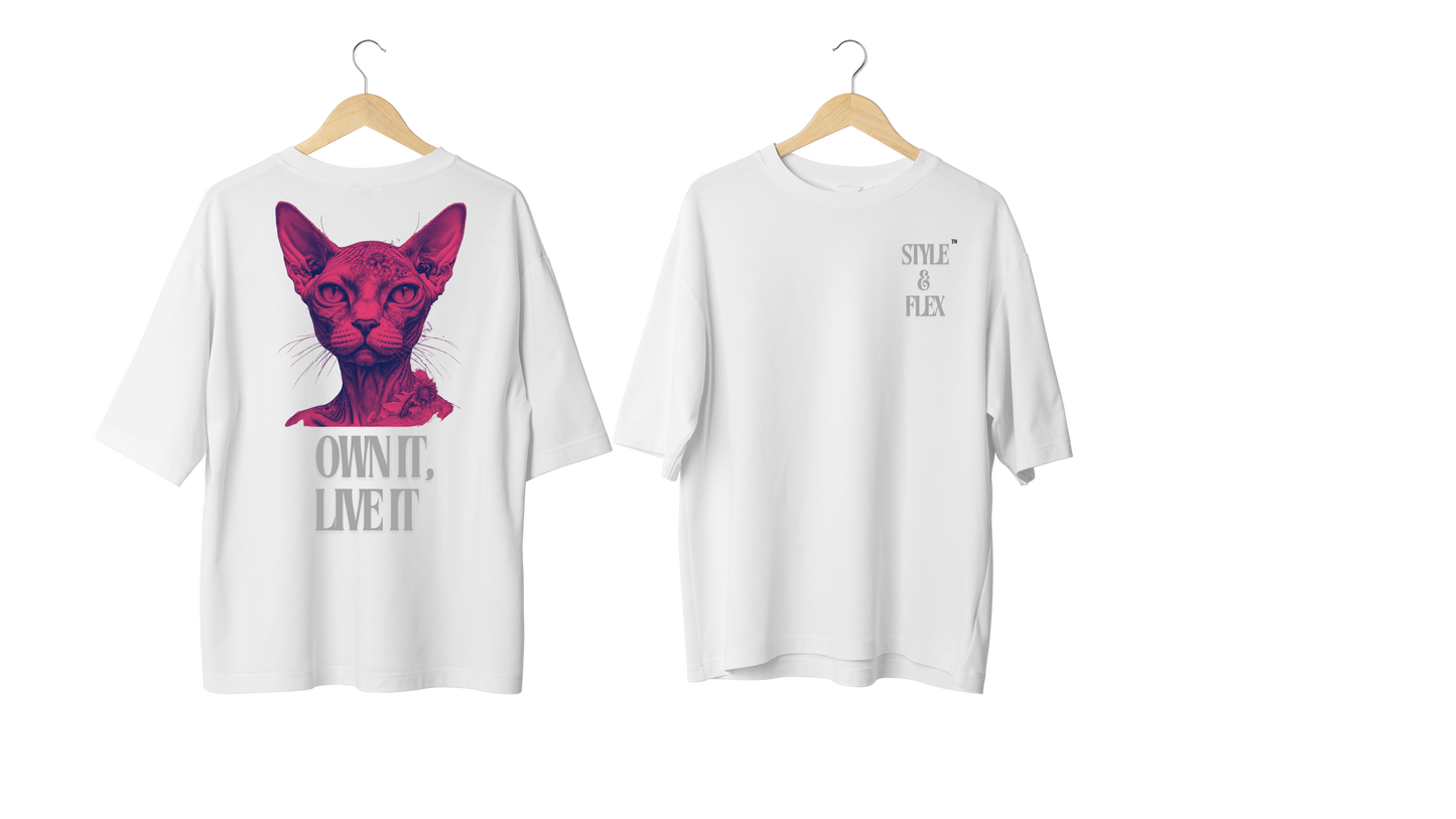 STYLE & FLEX Sphynx Cat Tee — Bold Back Graphic